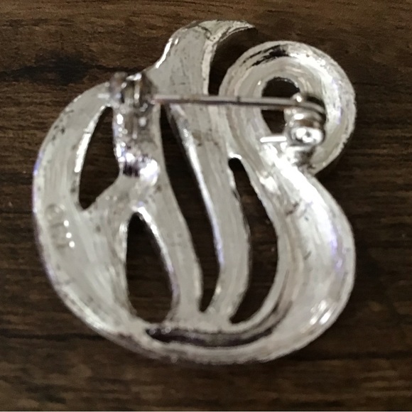 Vintage FAF Swan Rhinestone Brooch - Picture 2 of 3